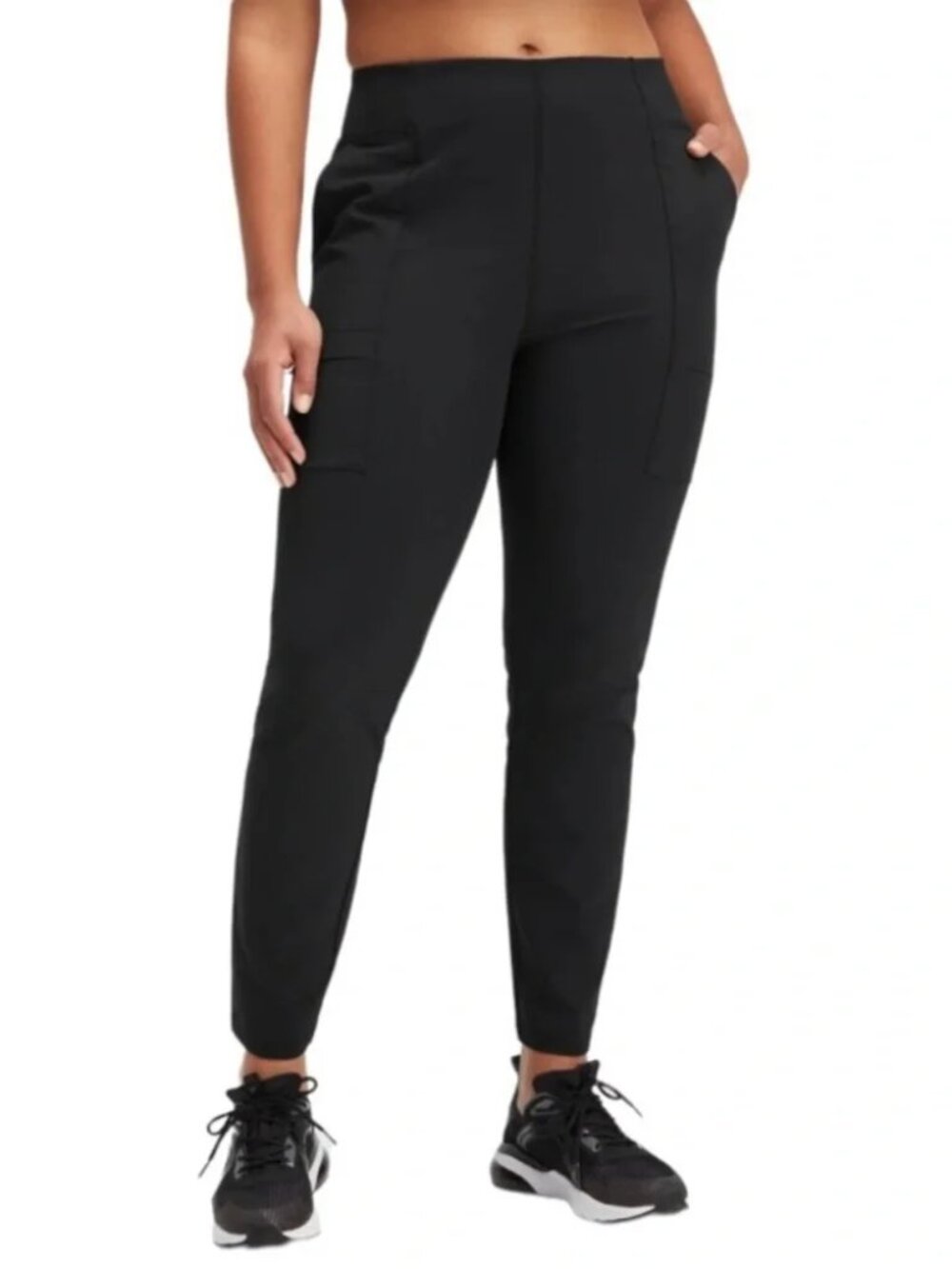 NEW NWT! FABLETICS HIGH-WAISTED HYBRID CARGO PANTS ATHLEISURE BLACK sz 1X